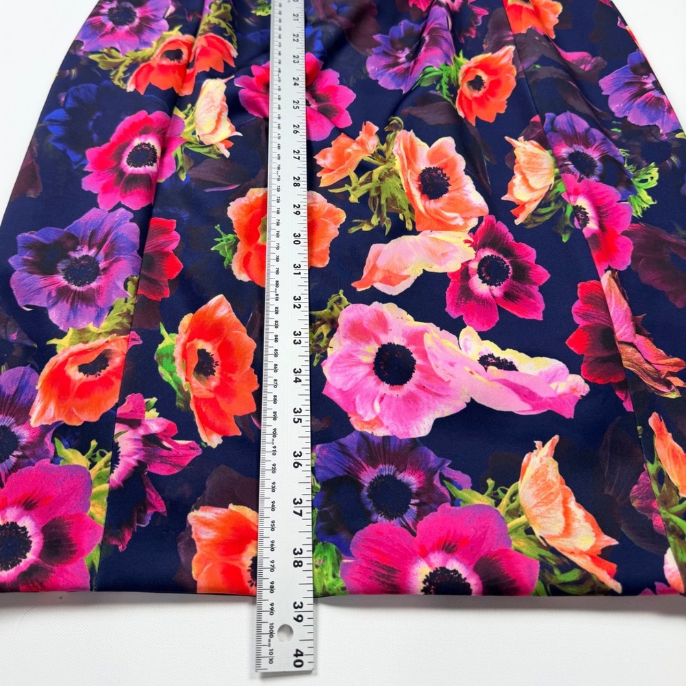 Alex Marie Navy One-Shoulder Floral Dress with Pink & Orange Blooms - Picture 12 of 12